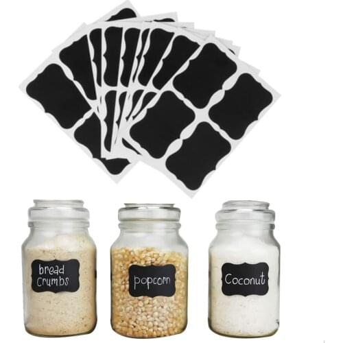 Large Size 40PCS Label Stickers Self-adhesive Spice Jar Bottles Containers Mark Sticker Free Erasable Chalkboard Labels