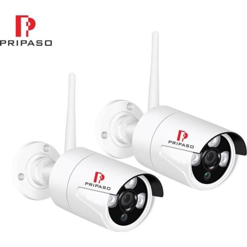 Pripaso 2pcs/lot IP CCTV Camera Wi-fi Outdoor Waterproof HD Video Surveillance Security Camera Built-in SD Card Slot Wifi Camera