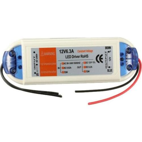 High Quality 12V 6.3A 72W 100V-240V Lighting for Transformers Safy Driver for LED Strip Power Supply LED Driver New Arrival