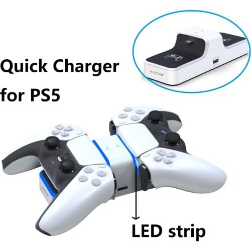 For PS5 Controller Charger Dual USB Fast Charging Dock Station Stand with USB A Ouput for PlayStation 5 DualSense Accessories