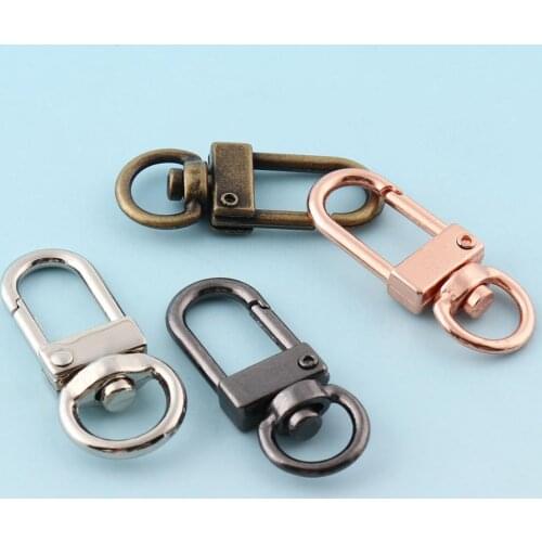 Rose Gold Swivel Clasp 20pcs Lanyard Key Chains Accessories Snap Hook Metal Lobster Clips Bronze DIY Purse Strap Bag Hardware