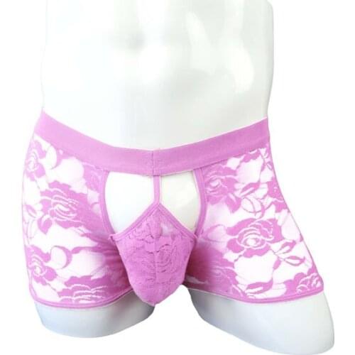 Sexy Transparent Panties Lace Breathable Low Waist Men Underwear Sexy Boy lingerie Gay Men Underpants Sexy Men Boxer For Men