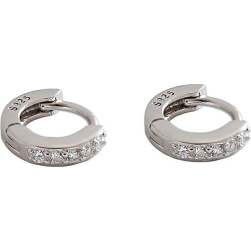 Womens earrings Micro-inlaid zircon Simple personality earrings S925 Silver Color Earrings Send girlfriend a wedding party