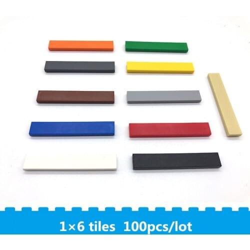 1×6 tiles Mosaic small particles building blocks compatible with other acessories block toys for children Enlighten education