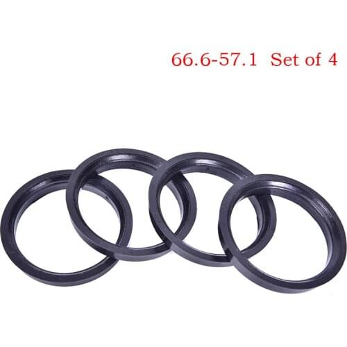 1 Set 4 Hub Centric Rings Car Wheel Bore Center Collar 66.6-57.1mm For CARS