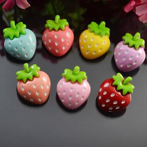 10pcs 21x27mm Resin Strawberry Crafts Scrapbooking For Embellishments Phone Shell Headwear Decoration Material Diy Accessories