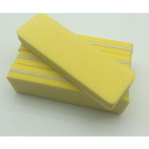 10pcs Yellow Sponge Nail Files Salon Nail Art Buffing Sand Fing Nail Art Accessories Double-side Washable Buffing Sanding File