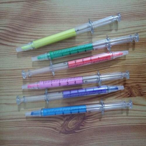 1200PCS Lovely Kawaii Fluorescent Simulation Syringe Watercolor Pens Highlighters Marker Pen Korean Stationery School Supplies