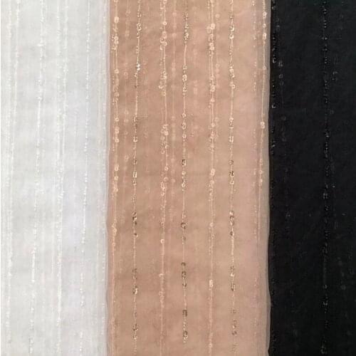 1Y/lot 3colour Soft Glitter Mesh Sewing Sequins Fabric For Dress Home Curtain Decoration DIY Material