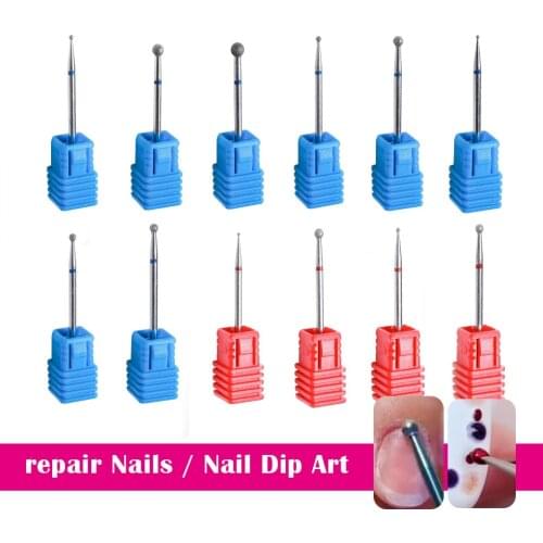 2.35mm Diamond Drill Bit Ball-Shaped Drill Bit For Manicure Nail Dip Art Nail Drill Machine Accessory 3/32 Milling Cutter Tools