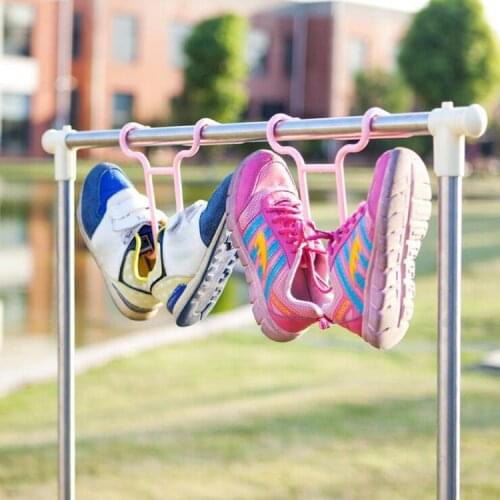 2pcs Balcony Shoe Rack 2 In 1 Hook Bedroom Drying Shoes Artifact Sandals Multifunctional Home Outdoor Windproof Hanger Storage