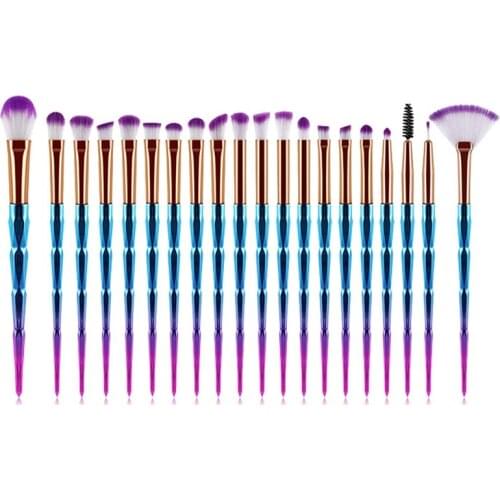 20Pcs Diamond Makeup Brushes Set Eyeshadow Foundation Cosmetic Brushes Kit Beauty Make Up Tool