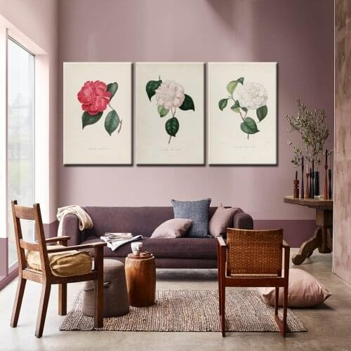 3 Panel HD Canvas Painting Nordic modern small flowers Wall Art Painting Modular Wallpapers Poster Print living room Home Decor