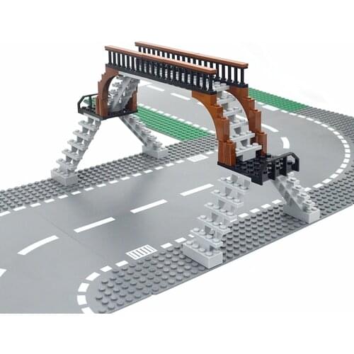 City street accessories Pedestrian Bridge ladders fences Bricks Road street bridge Building Blocks train railway station bridge