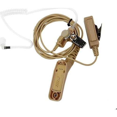 Beige Walkie Talkie Headset Acoustic Tube Earpiece Mic For Motorola Two Way Radio XIR P8268 P8260 P8200 XPR6550 DP4800 DP3400