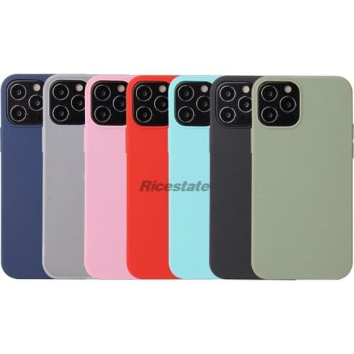 Case For iPhone 11 12 Pro X XR XS Max 7 8 Plus Candy Color Frame Matte Soft silicone Protective For iPhone 12 mini phone Case