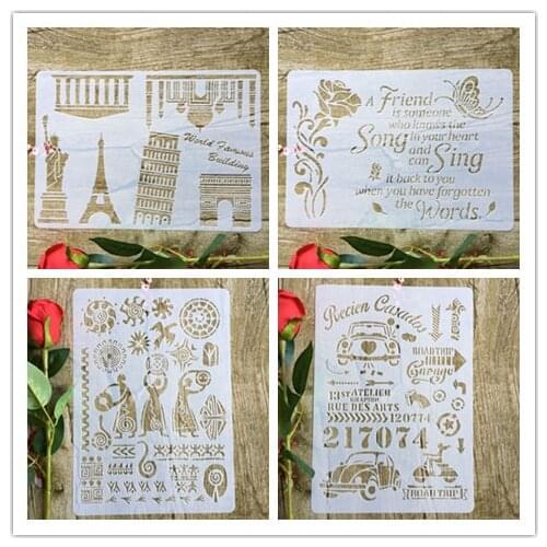 CraftArtGo DIY building Stencils Painting Scrapbook Coloring Cake decorating sugar powder sieve printing mold printing table