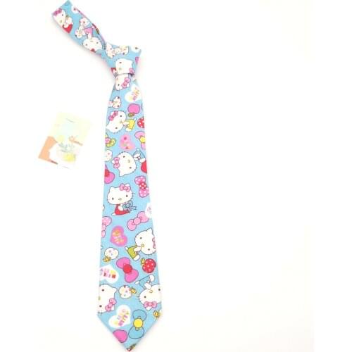 [Cotton Cartoon] KT Pattern Long Hand Tie Womens Cute Student Casual Ins Japanese Style Matching Shirt