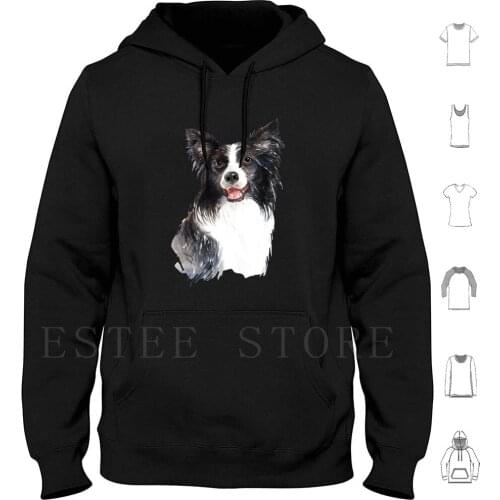 Watercolor Border Collie Dog Hoodies Long Sleeve Border Collie Lover Border Collie Owner Border Collie Dog Border