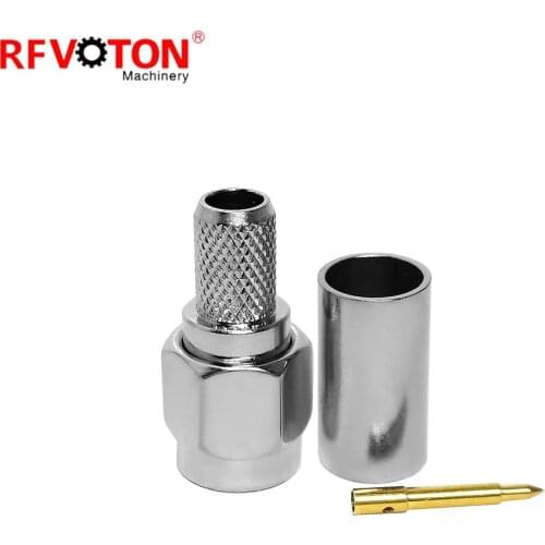 Free shipping 10pieces RF Coaxial Connector SMA male crimp for LMR195 LMR200 RG58 RG303 RG223 RG400 RG142 Cable