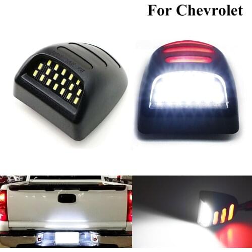 2Pcs White Red LED Car Number License Plate Light Lamp Auto Tail Light for Chevrolet Silverado Avalanche Traverse Tahoe Suburban