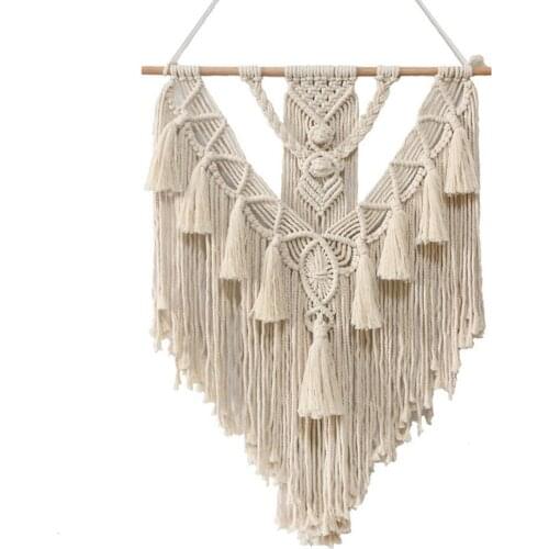 Macrame Wall Hanging Art Woven Tapestry Bohemian Crafts Decoration Hand-woven Pendant Gorgeous Tapestry For Home Bedroom