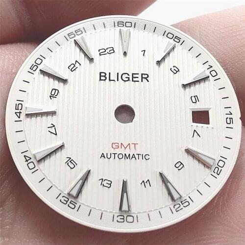Bliger Aseptic 30.8mm Square Dial Date Kit ETA 2824/2836 Miyota 8215/8205/821A Movement Mens Watch Night Disc Parts