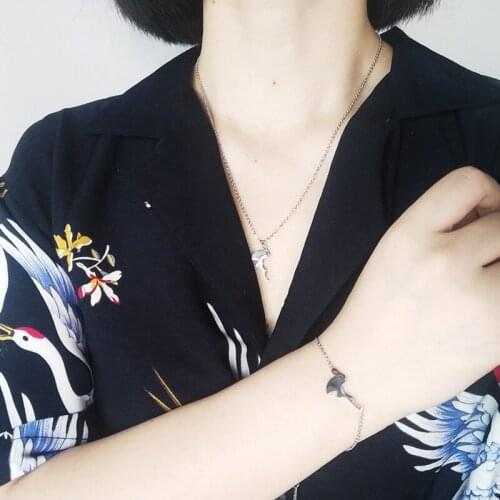 Nextvance Summer Origami Heart Geometric Triangle Pendant Necklace Love Hand Flamingo Sun Moon Star Necklaces for Women Men