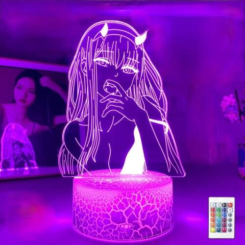 Newest Anime Zero Two 3d Lamp Figure Nightlight Kids Child Girls Manga Gift Night Light Lamp Darling In The Franxx Dropshipping