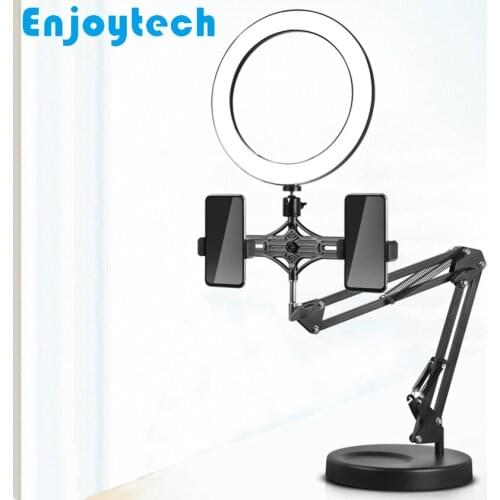 New Multi-function Foldable Mounts Stands Holder LED Ring Flash Light Lamp Tabletop Tripod for Video Bloggers