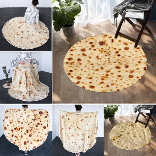 Tortilla Blanket Pita Flannel Blanket Bed Christmas Gift Wool Fleece Funny Plush Bed Cover