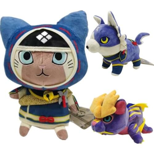 Monster Hunter Palamute Palico AIROU Magaimagado Cosplay Plush Doll Pillows Bolster Props Toy Kids Halloween Xmas Gift