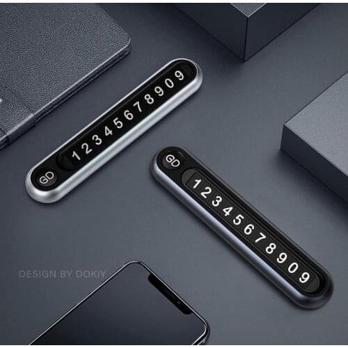 Luxury 3D aluminum alloy Temporary stop sign Push type temporary parking Digital number Luminous display Telephone Number