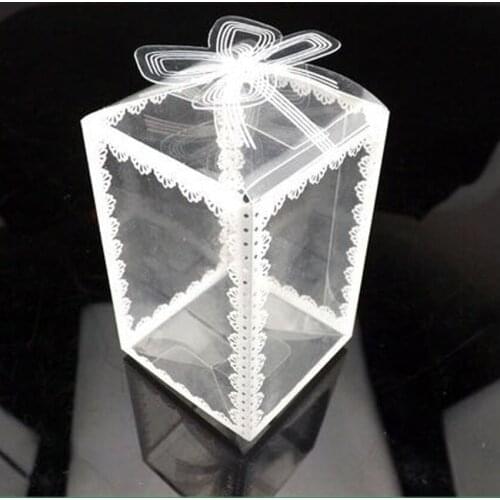 Christmas gift Clear PVC Box Packing Wedding Favor Cake Packaging Chocolate Candy Dragees Apple Gift Event Transparent Gift Box