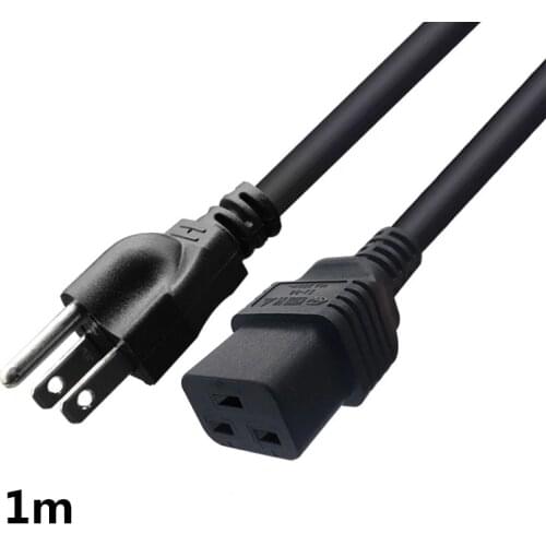 1M 1.8M USA Power Cord US Canada 3Prong Nema 5-15P 3Pin Male to IEC320 C19 Cable AC Power Extension Cord Adapter
