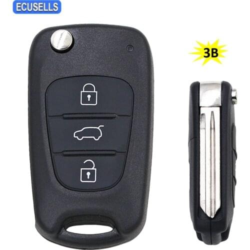 3 Button Flip Folding Remote Key Shell Case Smart Car Key Housing Cover Fob for Kia K2 K5 Sportage Cerato Rio with Uncut Blade