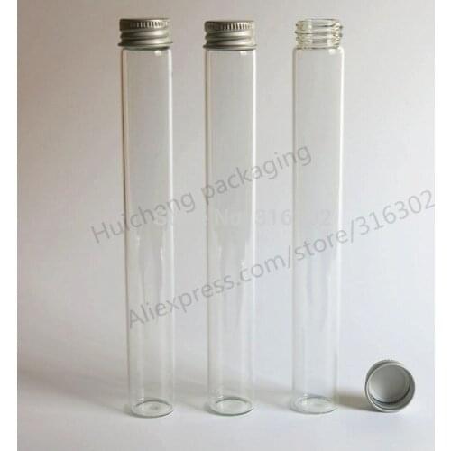 200 x 45ml screw neck glass bottle with aluminum cap alcohol glass tube wine glass tube vinegar glass bottle