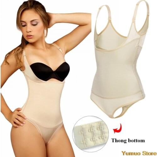 Body Shapewear Thong Bodysuit Shaper Latex Waist Trainer Slimming Belly Sheath Butt Lifter Underwear Women Tummy Control Girdle
