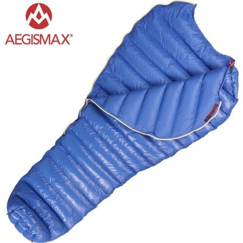 AEGISMAX M2 Outdoor Ultralight Mummy Type White Goose Down Camping Winter Sleeping Bag 200x86cm 185x80cm