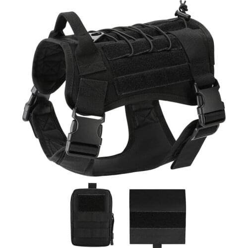 Military Dog Vest Tactical Hunting Dog Clothes Harness Adjustable MOLLE Training Harness for Hiking Service Dogs Vests Pouch
