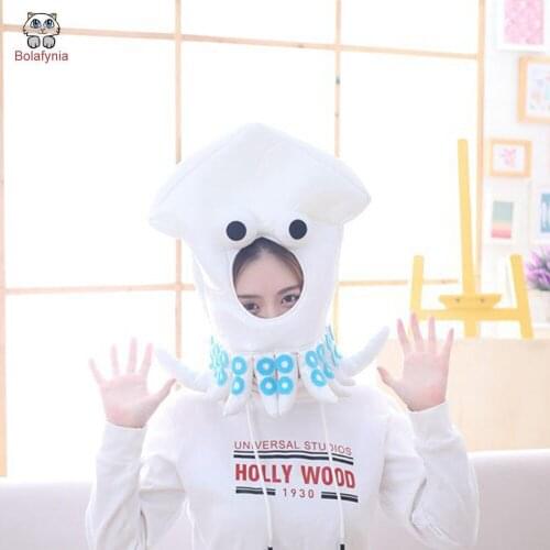 BOLAFYNIA Japanese carp octopus hood hat plush toy hat stuffed toy cap