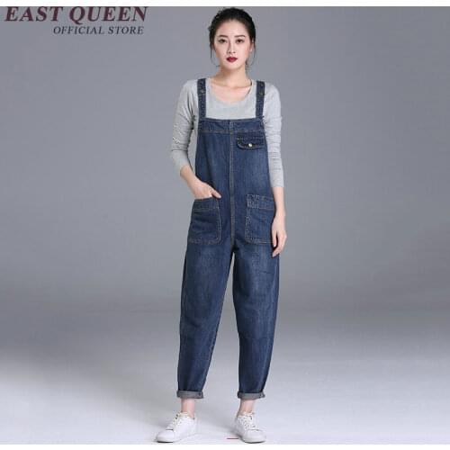 Casual womens jumpsuit long black denim jumpsuit slim dungarees bib overalls trousers pant plus size 5xl 6xl AA2916 YQ