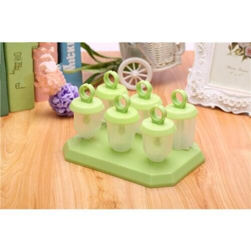 1PC 6 Cells Popsicles Mold PP Plastic Frozen Ice Cream Pop Mold Popsicle Maker Lolly Mould Tray Pan Maker Tool PF 003