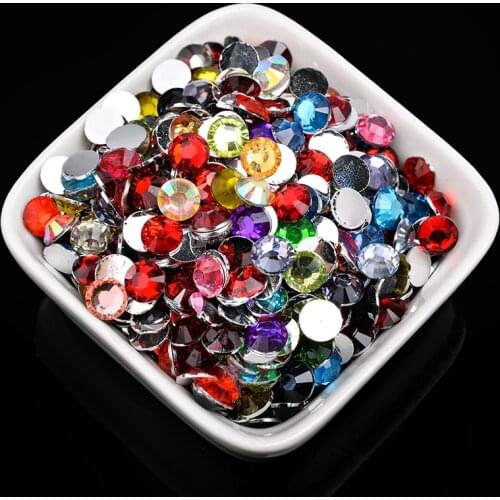 10000p 2mm-6mm FlatBack Resin crystal Rhinestones jewels Glitter Nail Art Gem stone headwear shoes bags caps clothes accessories