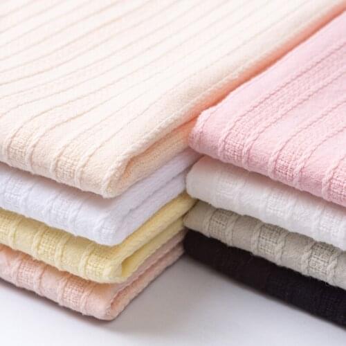 145cmx50cm Jacquard Cotton Linen Pure Cotton Fabric Solid Color Straight Strips Shirts Dress Shorts Short Skirt Clothing Fabrics