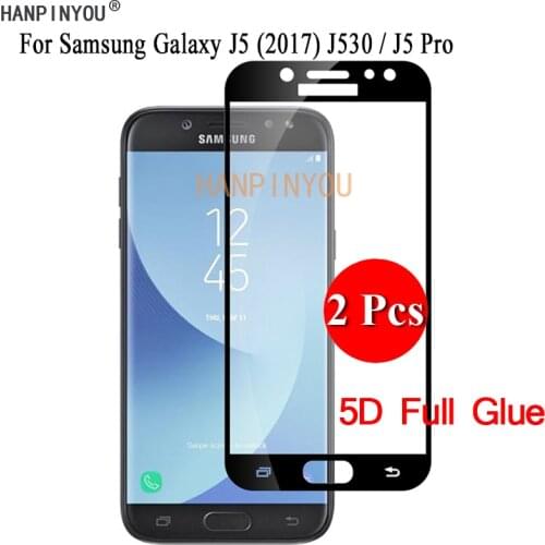 2 Pcs/Lot For Samsung Galaxy J5 (2017) J530 / J5 Pro 5D Full Glue Full Cover Screen Protector Tempered Glass Protective Film