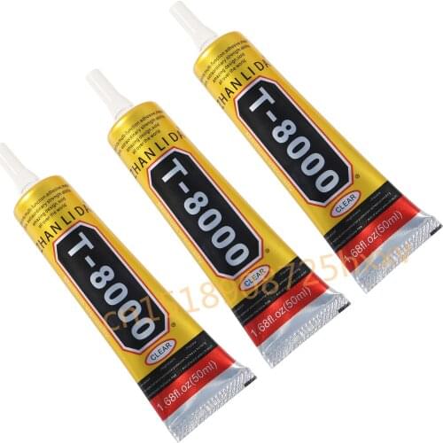 3pcs/lot T-8000 MultiPurpose Industrial Adhesive 50ml Jewerly Craft Rhinestone Nail Gel DIY Phone Frame Fix Screen Glass Glue
