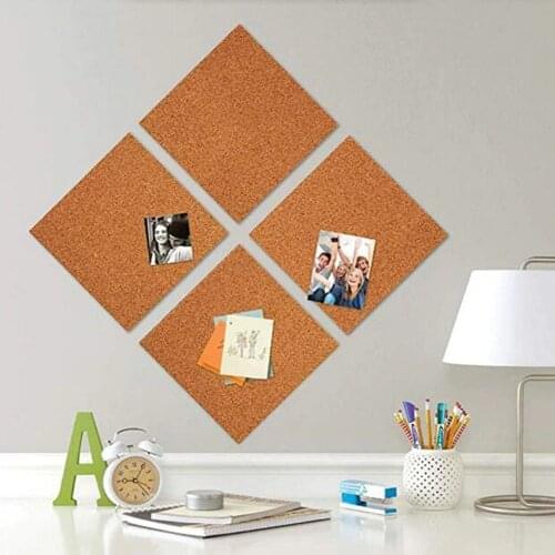 4PCS 30x30cm Cork Board Self-adhesive Wall Bulletin Board Memo Pin Letter Message Board Prikbord Photos Display Wall Decoration