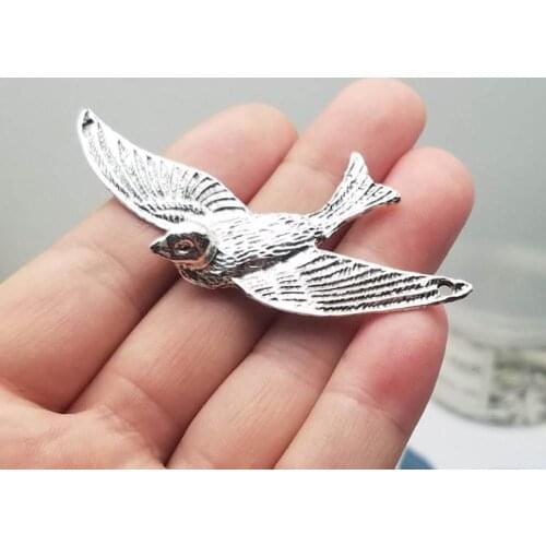 5pcs/lot--31x76mm,bird cham, Antique silver plated bird connector charms,DIY supplies,Jewelry accessories