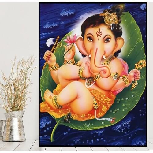 5D Diamond Embroidery Religion Baby Ganesha Full Square DIY Diamond Painting Mosaic Cross Stitch Crafts Kit Rhinestones Pictures